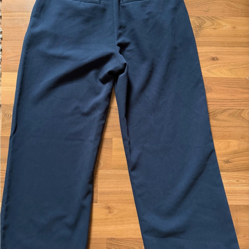 Abercrombie & Fitch Navy Wide-Leg Trousers - Picture 3 of 3